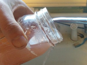 6. Step Six - pour off the gunk, fill with water and pour off the gunk. Repeat until most of the gunk is gone